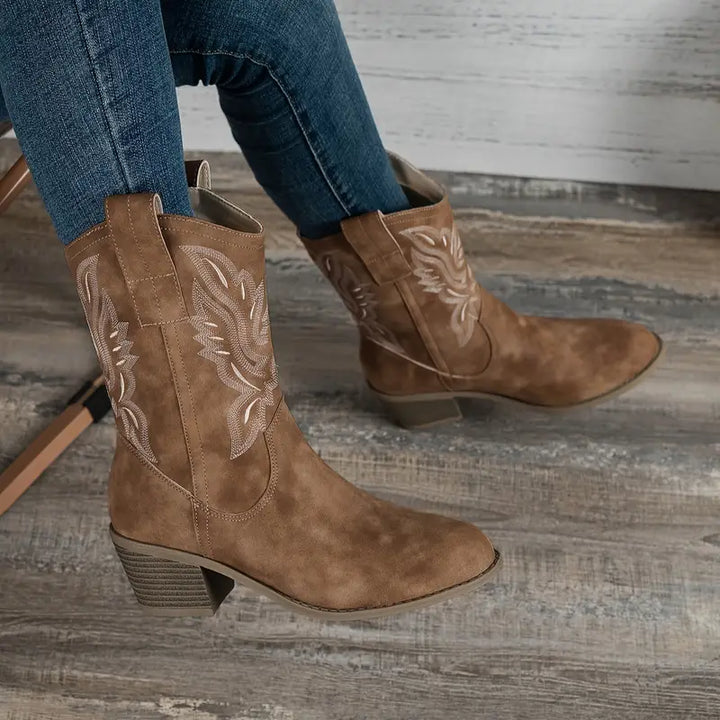 Natalie - Retro boots with high heel