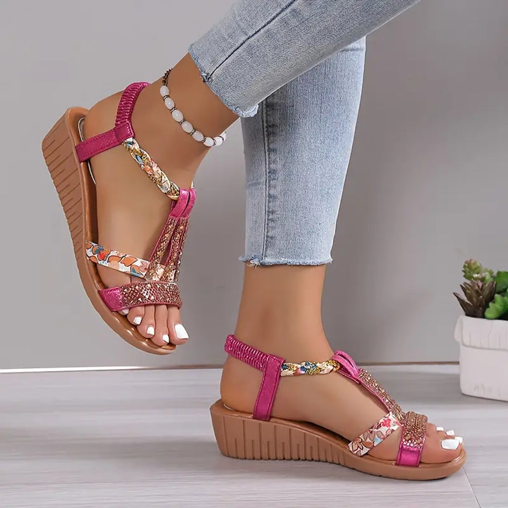 Sophia - Elegant Women's Sandals with Sparkling Rhinestone Design