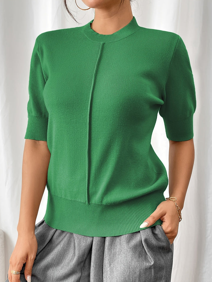 Chic Summer Knit Mock Neck Top for Women | Elise