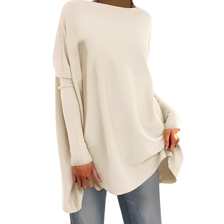 Kiana - Stylish Oversized Blouse with Long Sleeves and Round Neck for Women, Perfect for Autumn!