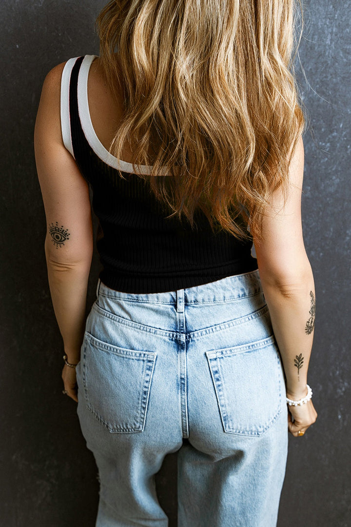 Madel - Stylish Ribbed Sleeveless Shirt for Women