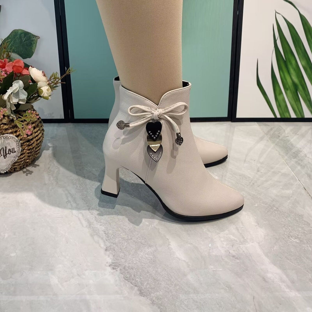 Paola™ - Suede Ankle Boots with Bow