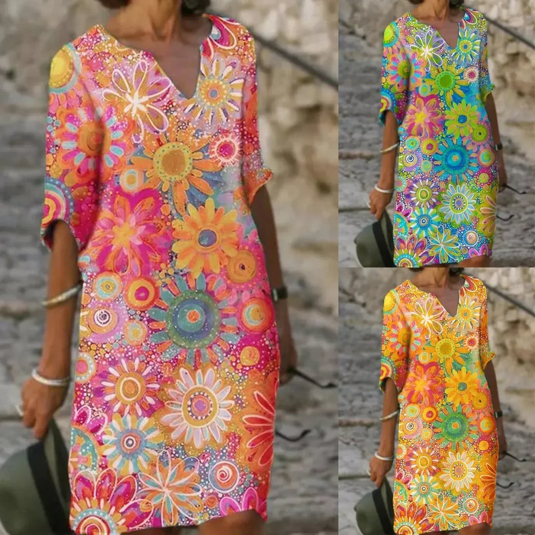 Victoria™ - V-Neck Floral Dress