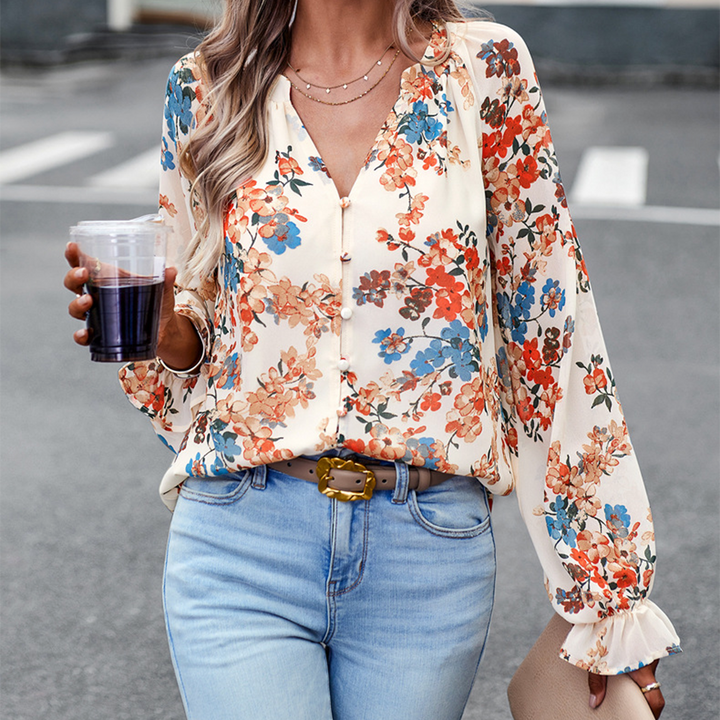 Mabel - Elegant and Comfortable Women's Floral Print Summer Blouse