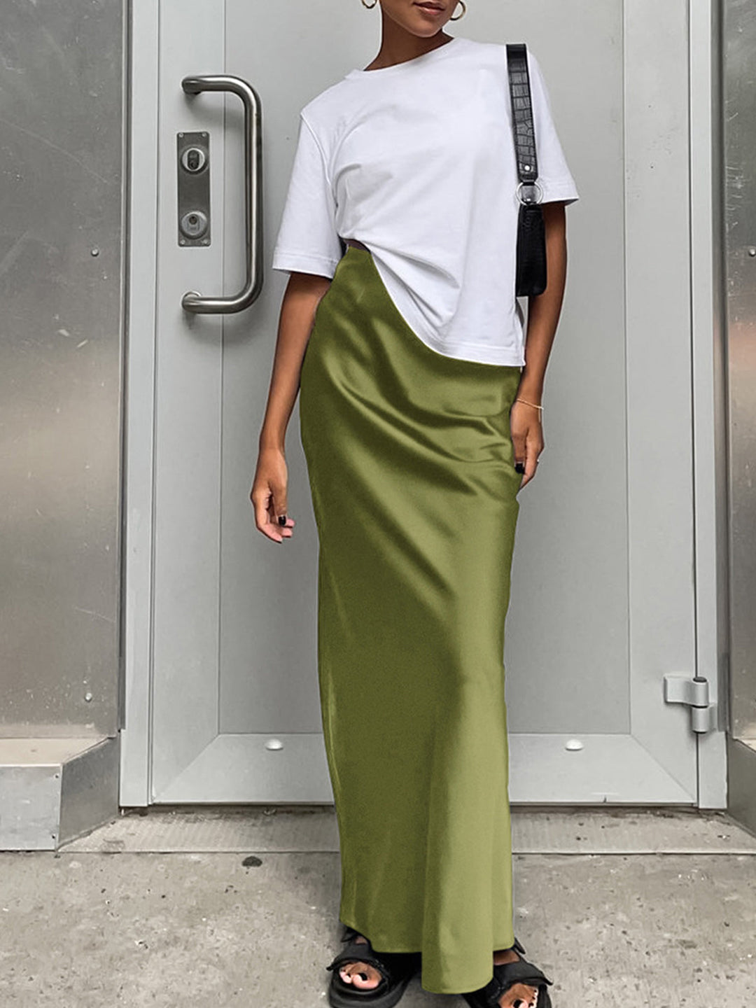 Faline - Satin Maxi Skirt