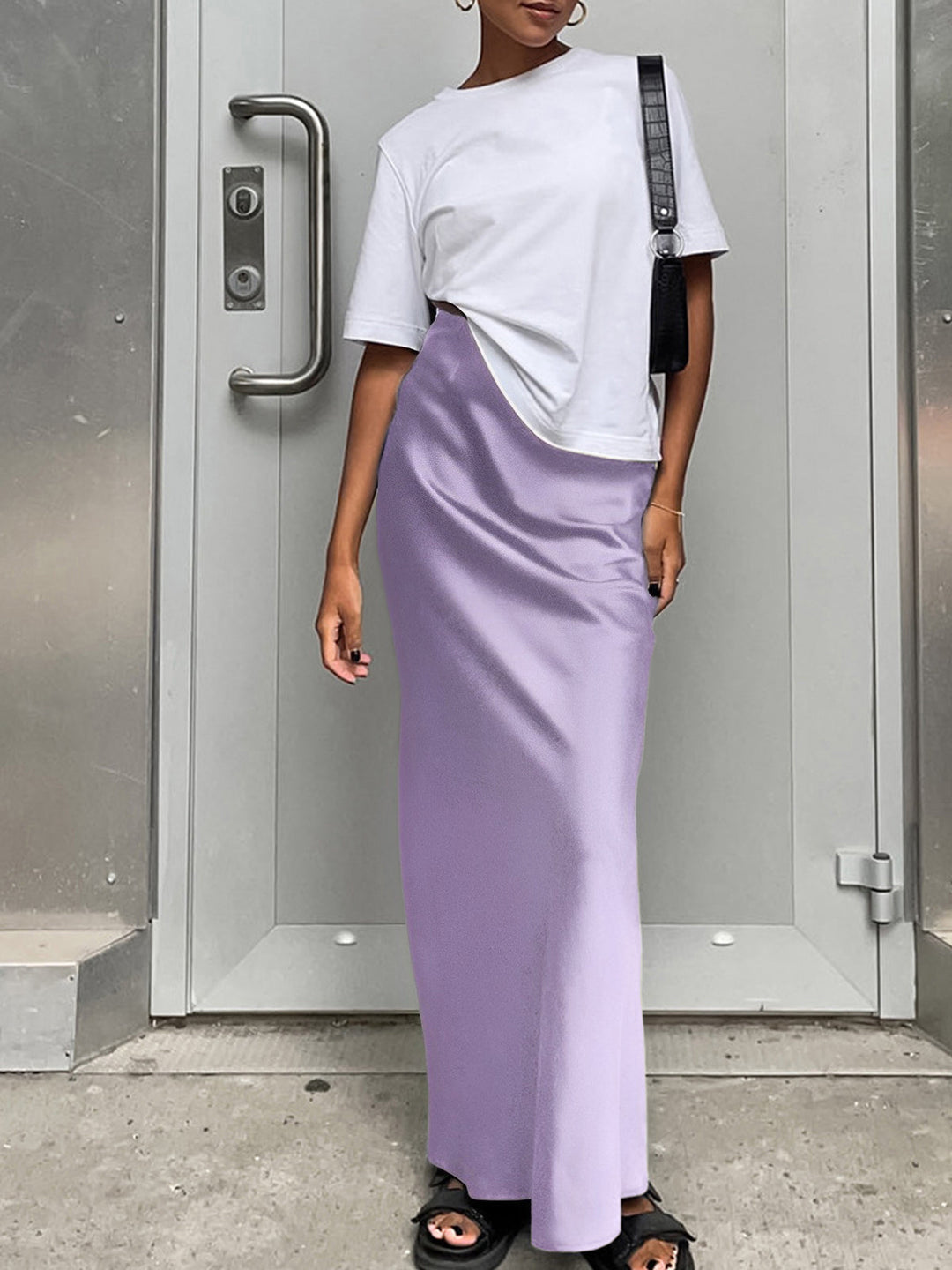 Faline - Satin Maxi Skirt