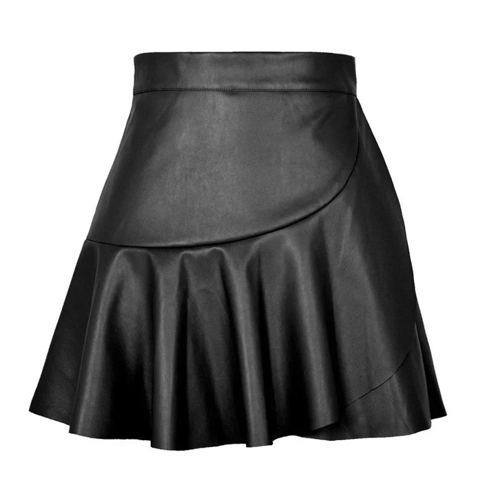 Ulla - Pleated Imitation Leather Skirt