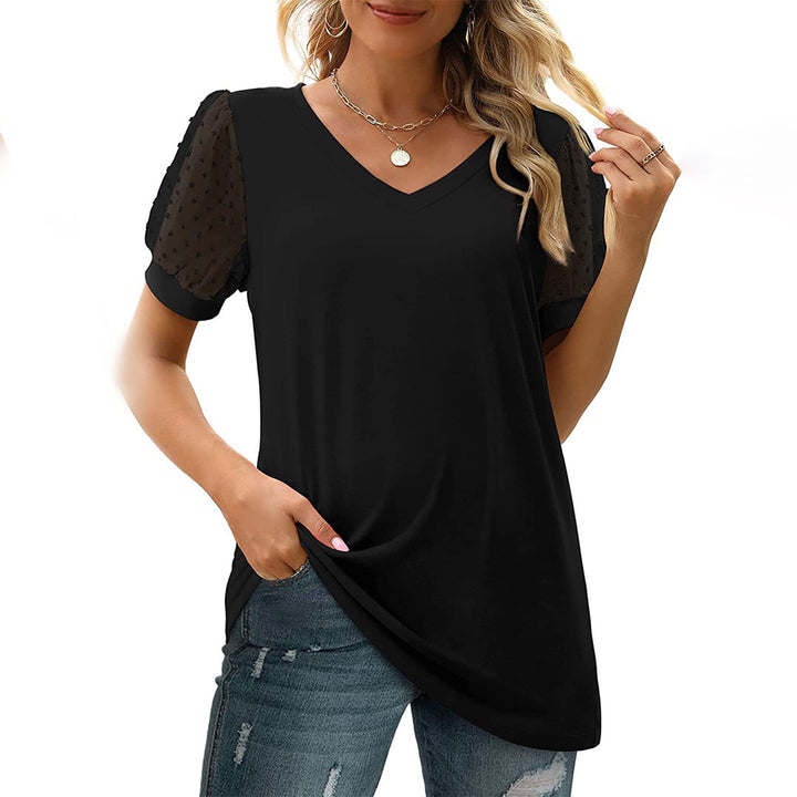 AMOURA - Chic V-Neck Shirt for Effortless Elegance