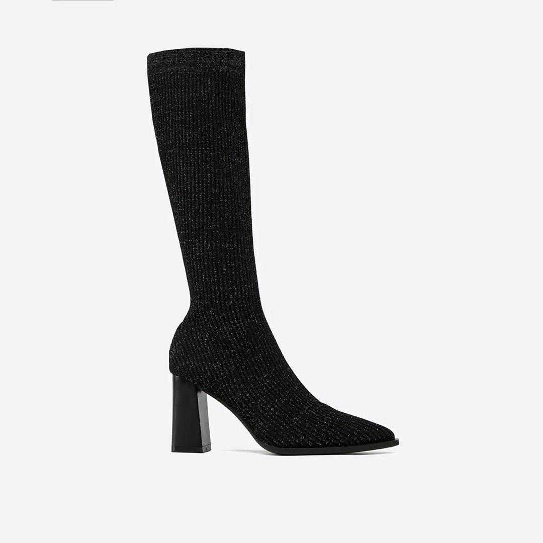 AMELIA - Stylish Knit Over-the-Knee Boots with Chunky Heel