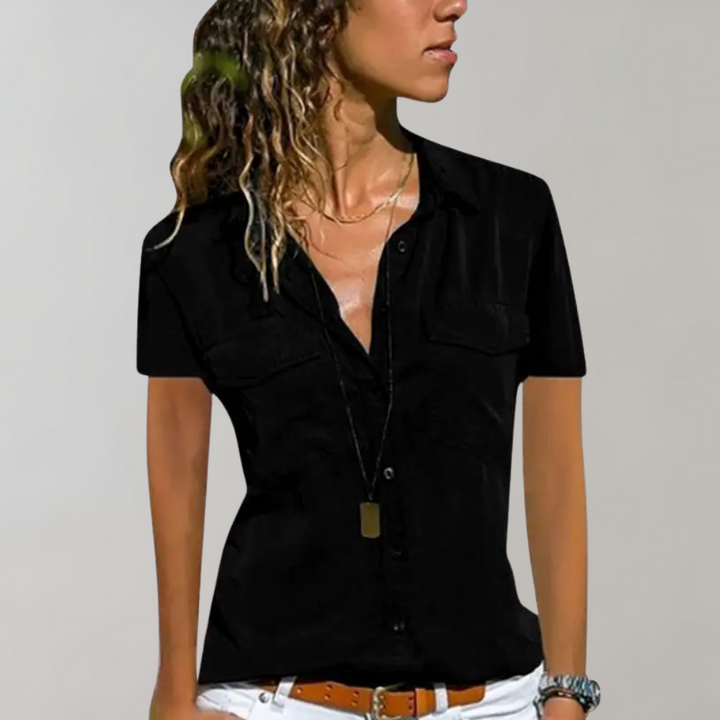 Aurora - Elegant Female Short-Sleeved Blouse