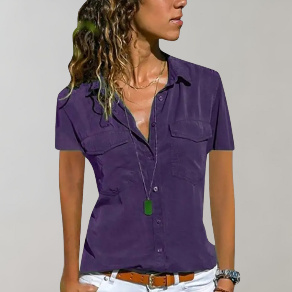 Aurora - Elegant Female Short-Sleeved Blouse