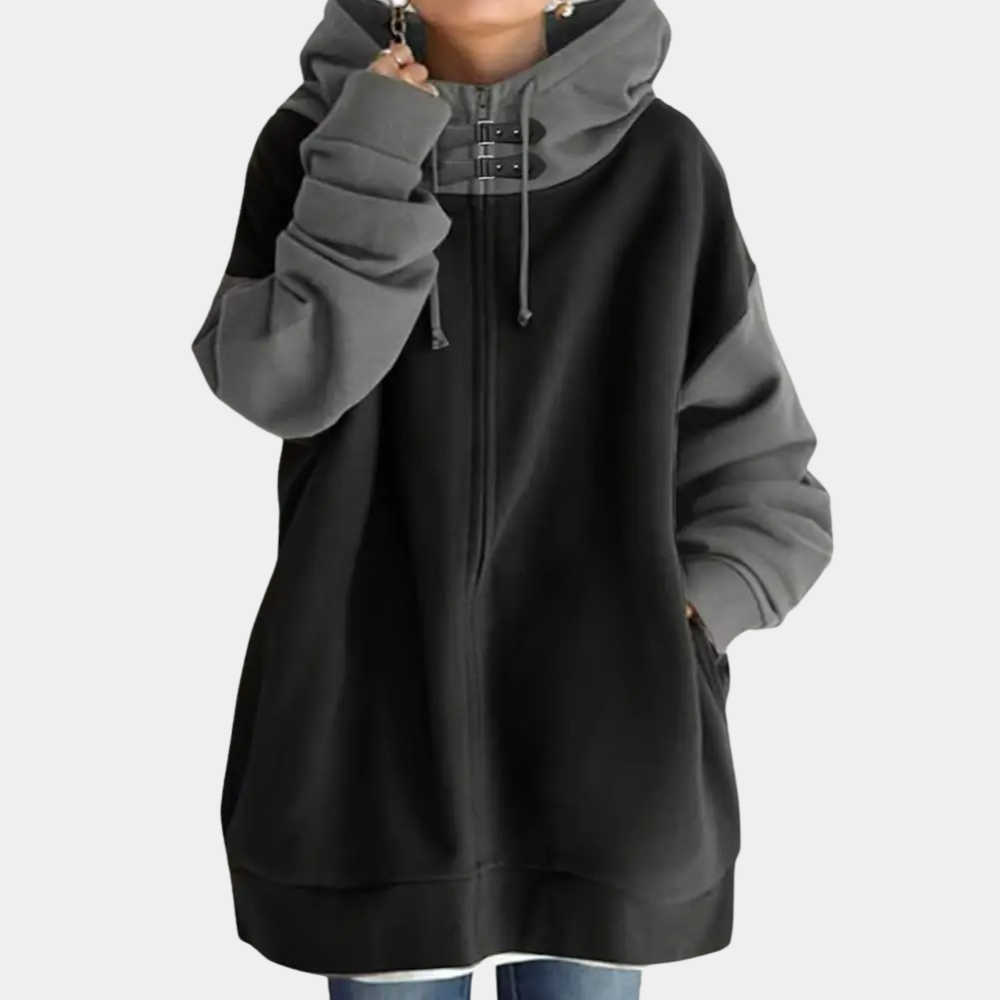 Aveline - Elegant women's coat with a trendy zip-up design