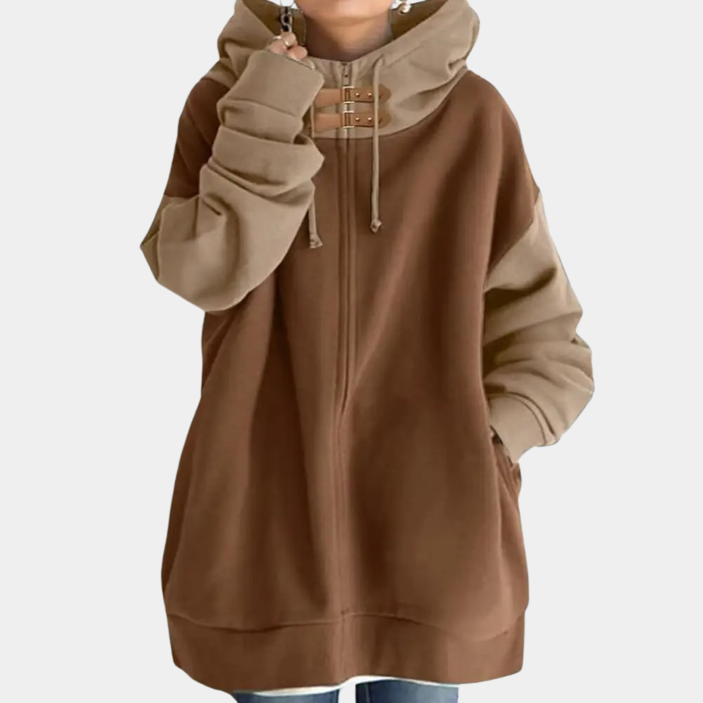 Aveline - Elegant women's coat with a trendy zip-up design