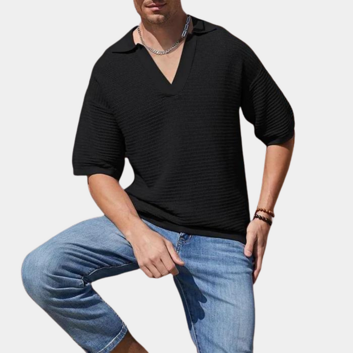 Alvin - Stylish Men's Summer T-shirt with Elegant V-neckline