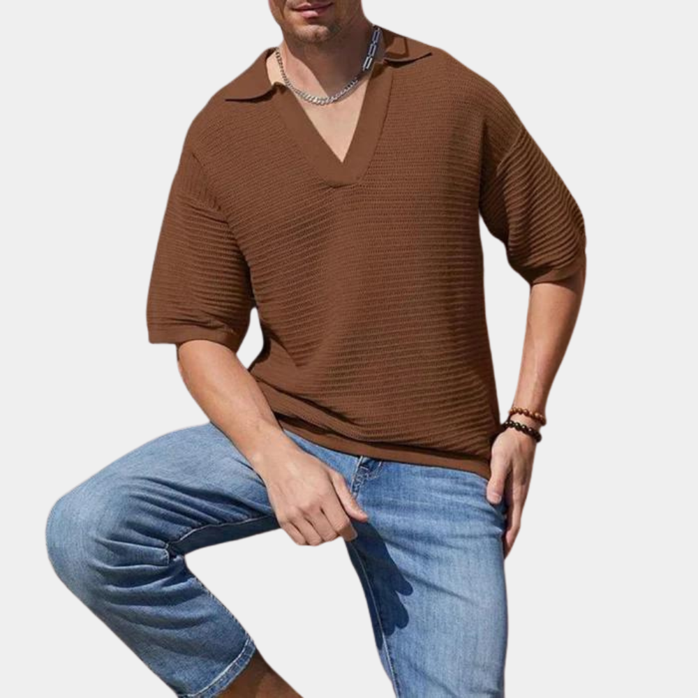 Alvin - Stylish Men's Summer T-shirt with Elegant V-neckline