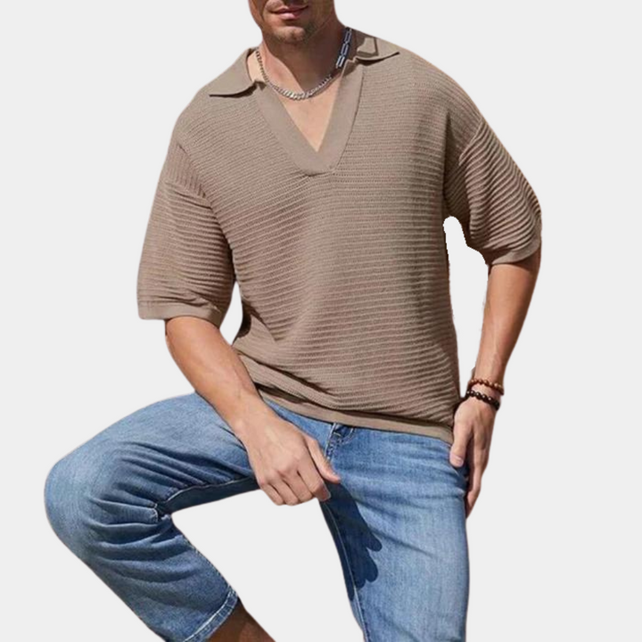 Alvin - Stylish Men's Summer T-shirt with Elegant V-neckline