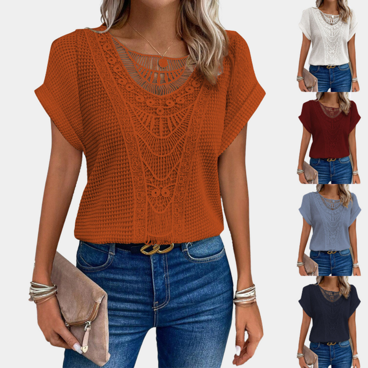 Lazda - Trendy Round Neck T-shirt for an Elegant Look