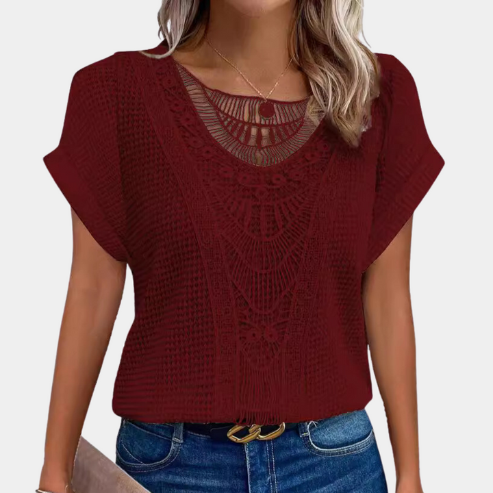 Lazda - Trendy Round Neck T-shirt for an Elegant Look