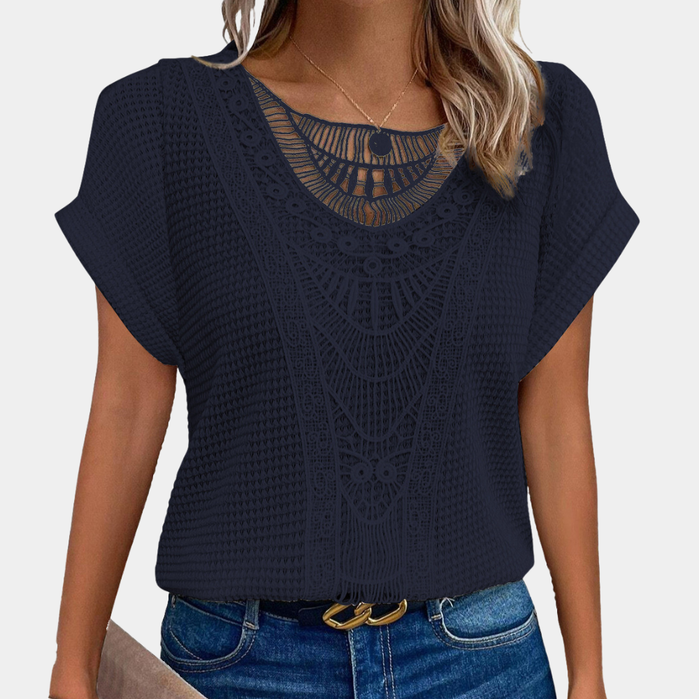 Lazda - Trendy Round Neck T-shirt for an Elegant Look