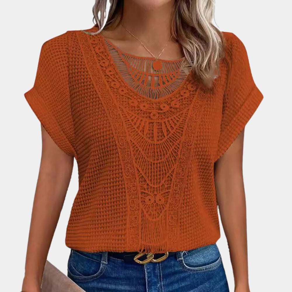 Lazda - Trendy Round Neck T-shirt for an Elegant Look