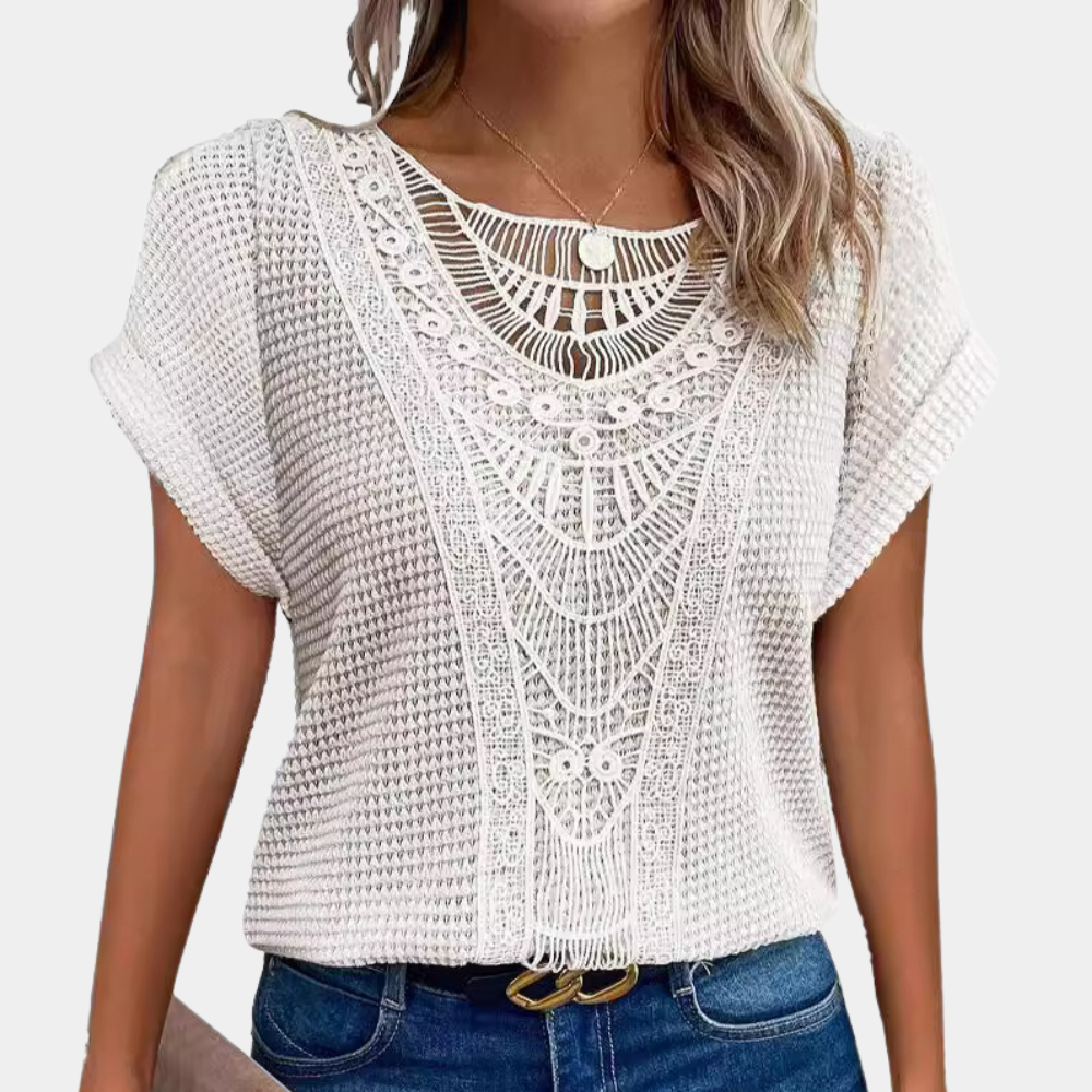 Lazda - Trendy Round Neck T-shirt for an Elegant Look