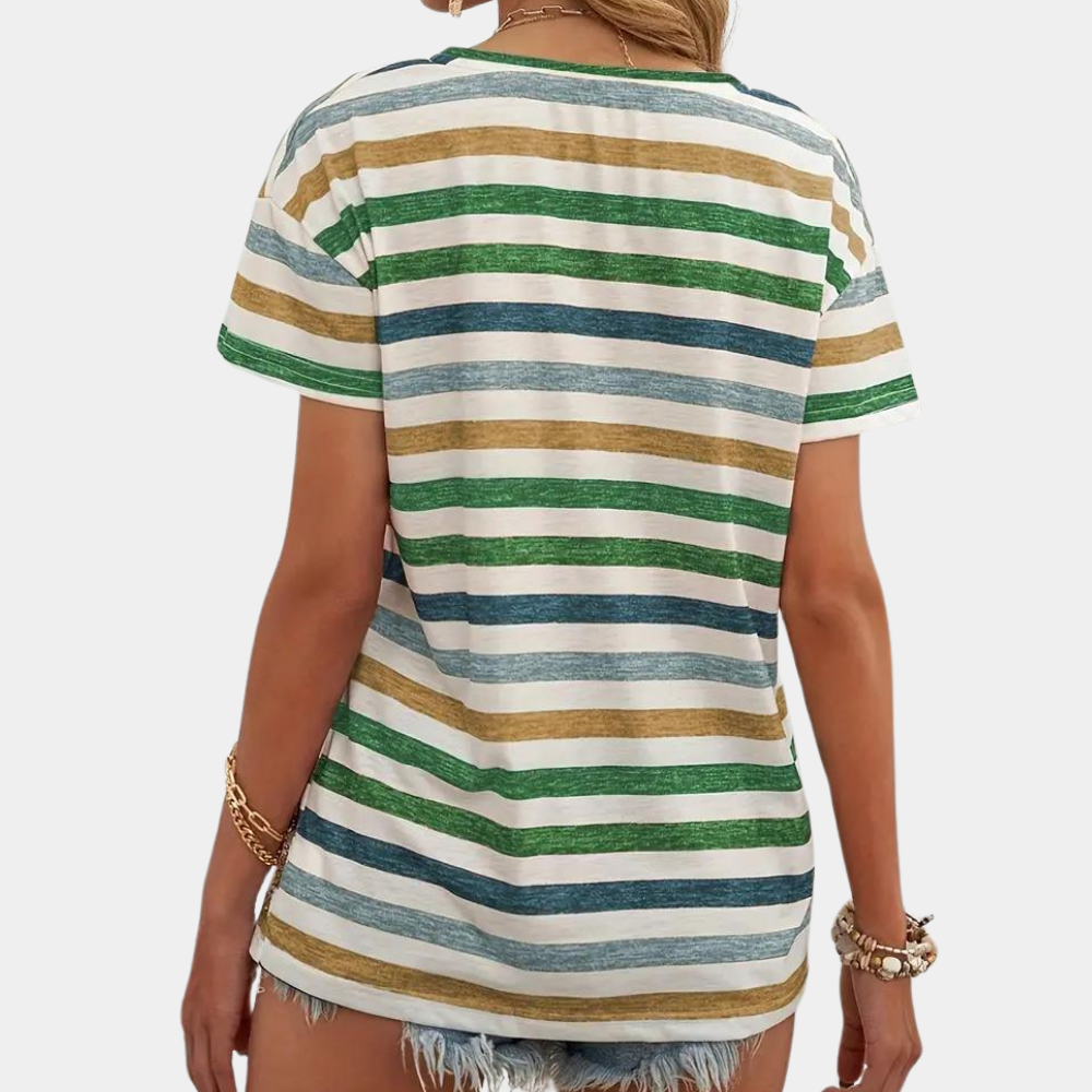 Aika - Trendy Striped T-shirt for Women in Casual Style