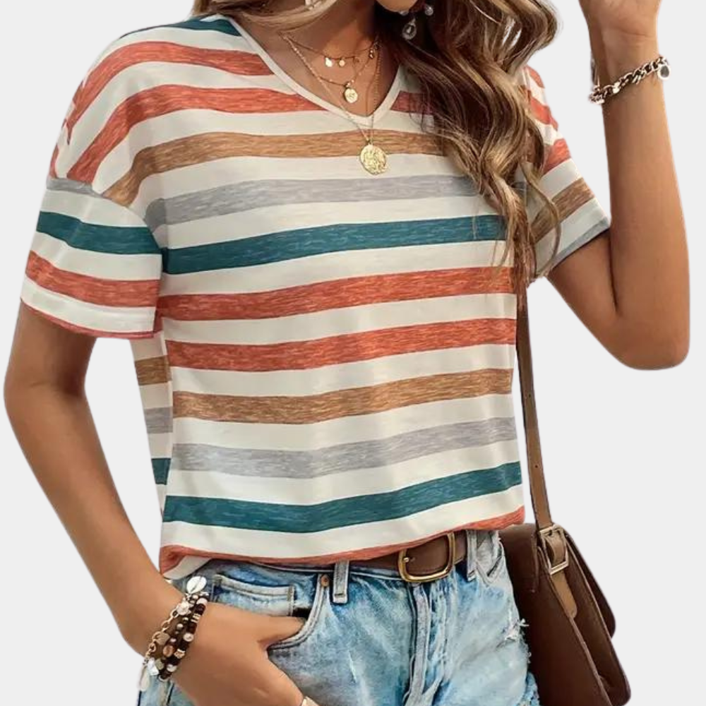 Aika - Trendy Striped T-shirt for Women in Casual Style