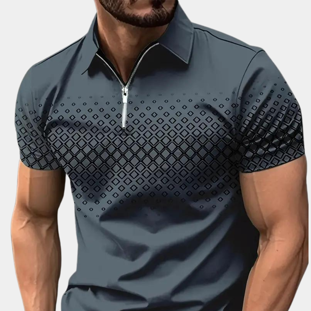 Stylish printed men's polo shirt