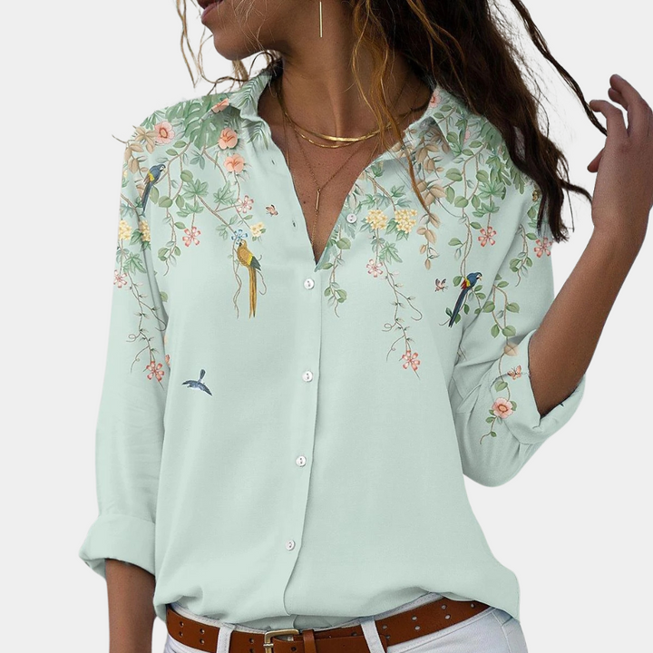 Stylish women's blouse with floral design