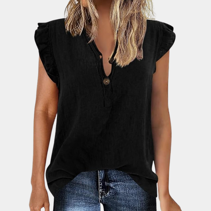 Trendy V-Neck Casual Women's Top