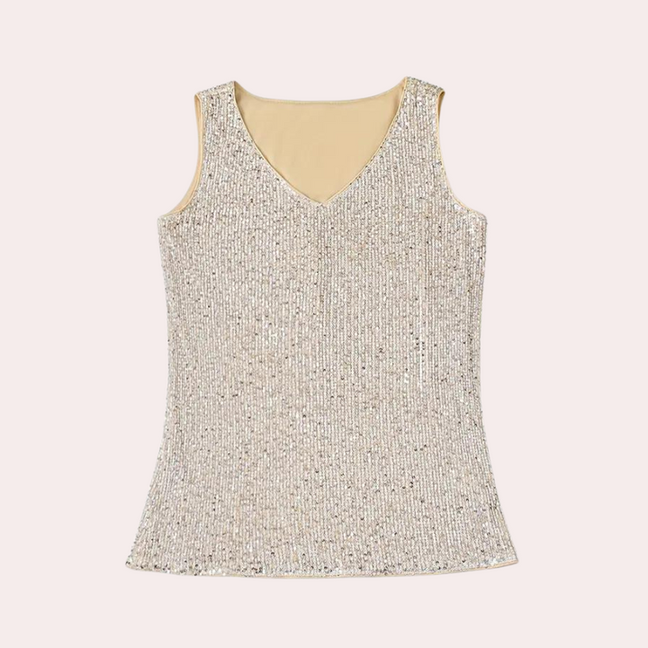 Chic women's blouse with sparkling glitter details