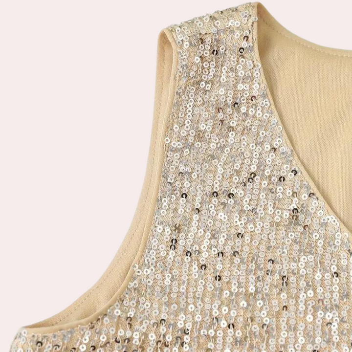 Chic women's blouse with sparkling glitter details