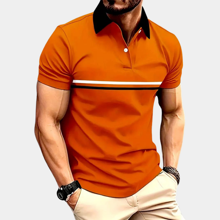 Stylish Colour Block Orange Shirt for Men