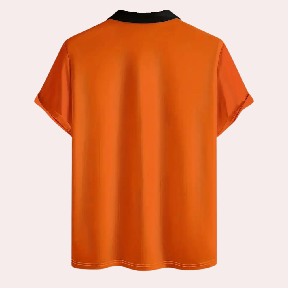 Stylish Colour Block Orange Shirt for Men