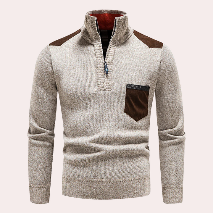 Ignatius - Timeless Elegance: Half Zip Sweater for the Contemporary Man