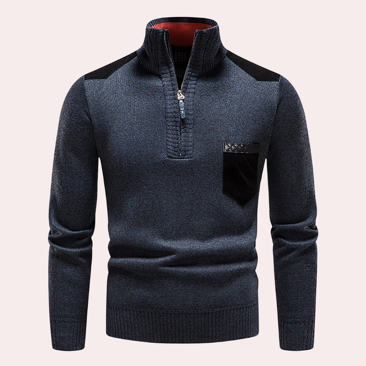Ignatius - Timeless Elegance: Half Zip Sweater for the Contemporary Man
