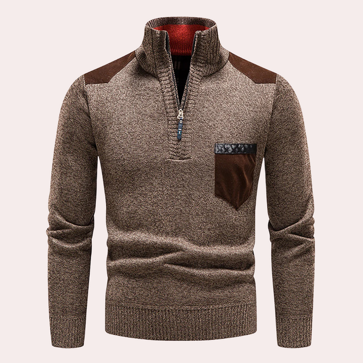 Ignatius - Timeless Elegance: Half Zip Sweater for the Contemporary Man