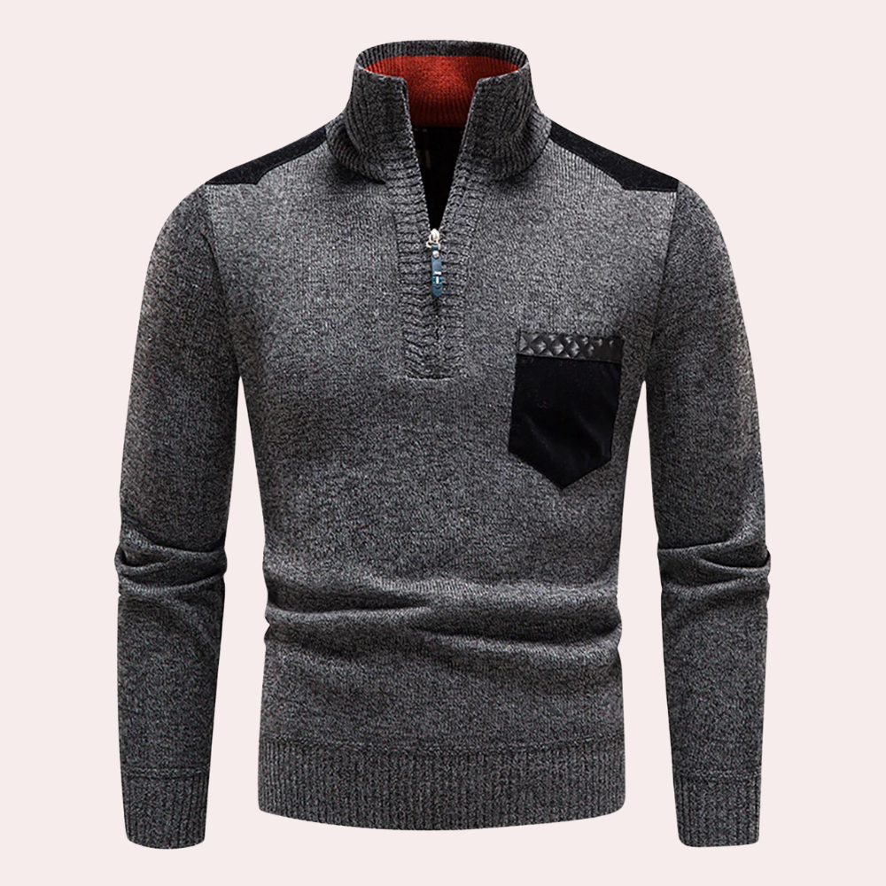Ignatius - Timeless Elegance: Half Zip Sweater for the Contemporary Man
