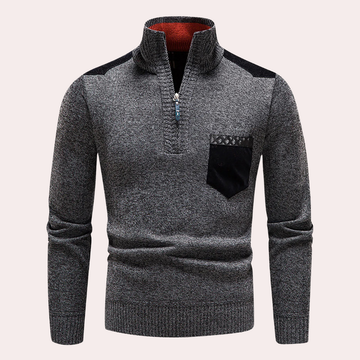 Ignatius - Timeless Elegance: Half Zip Sweater for the Contemporary Man