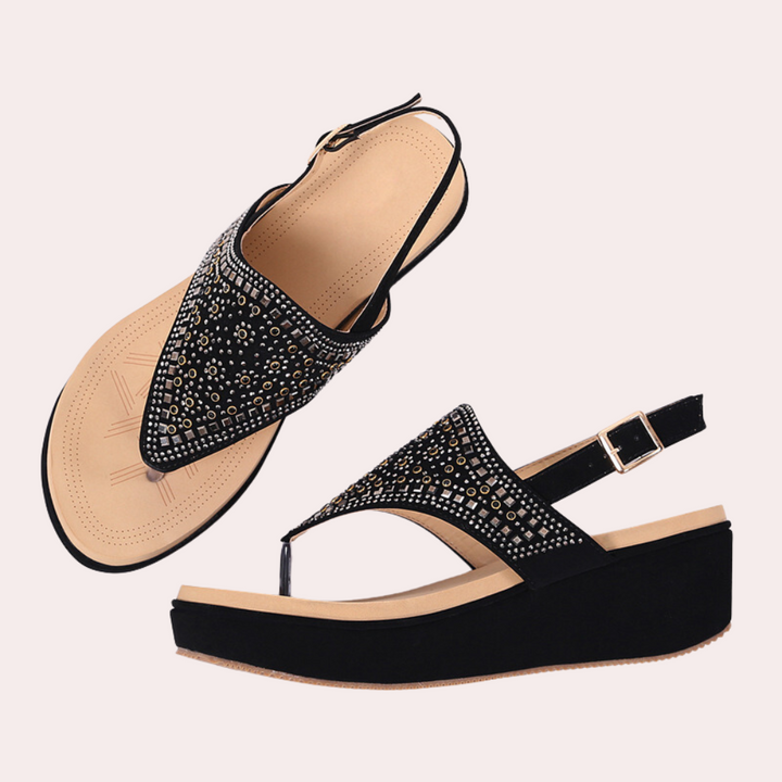 Kalina - Radiant Glitter Flip Flops for Women