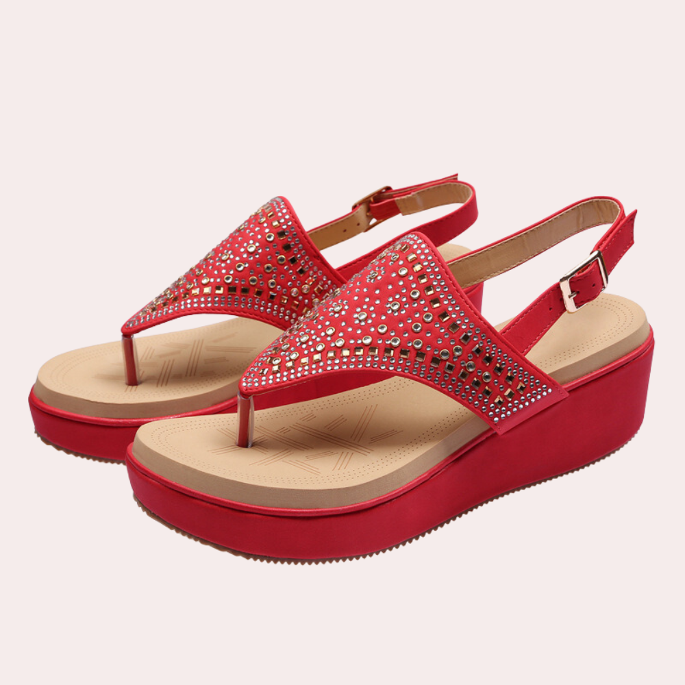 Kalina - Radiant Glitter Flip Flops for Women