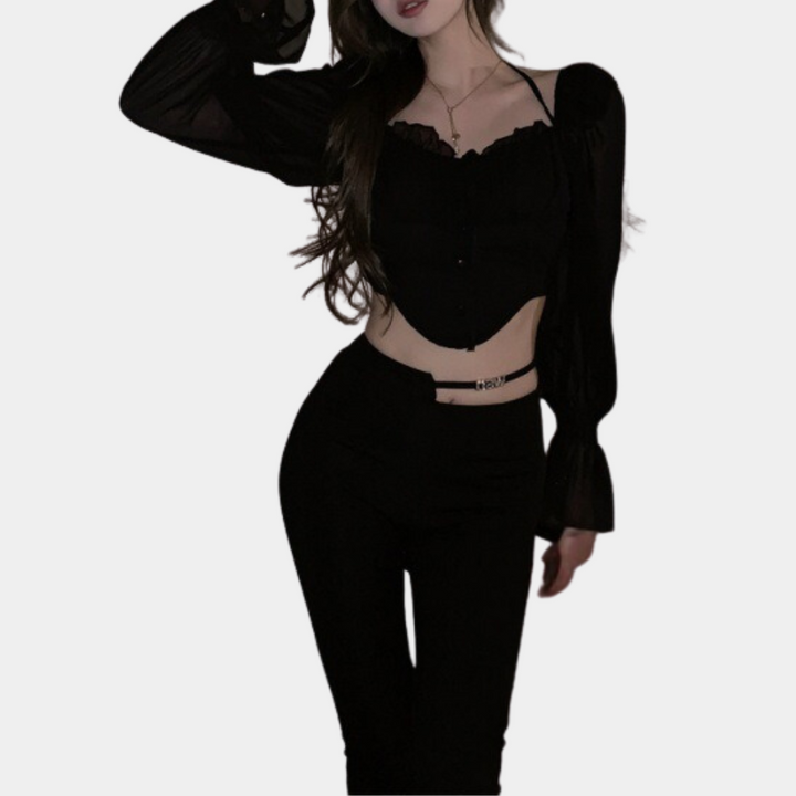 Chic Off-Shoulder Women's Crop Top - Stylish and Sexy