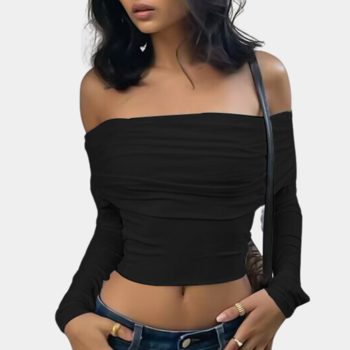 Stylish Off-Shoulder Women's Long-Sleeved Top