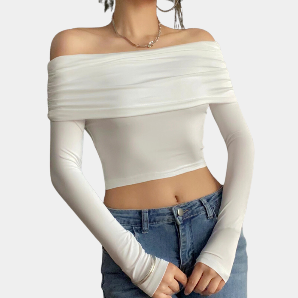 Stylish Off-Shoulder Women's Long-Sleeved Top