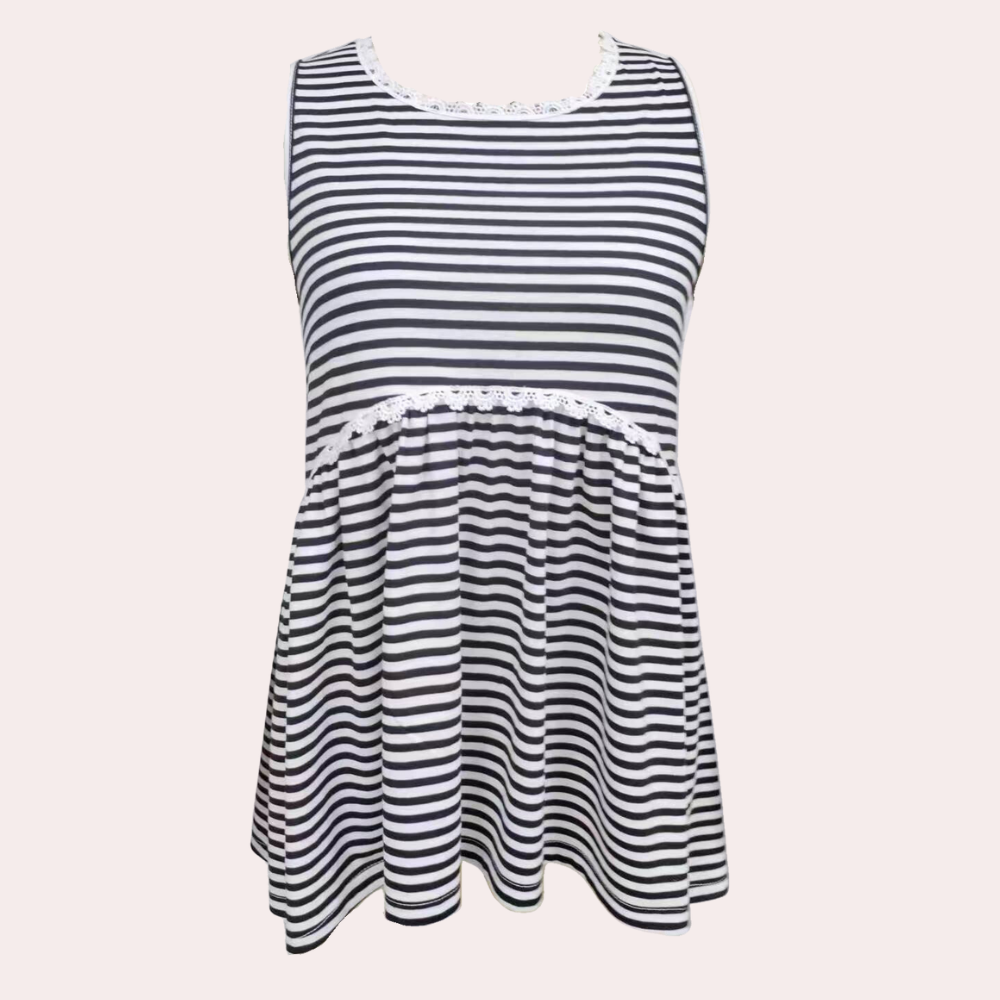 Stylish striped knitted tank top for women