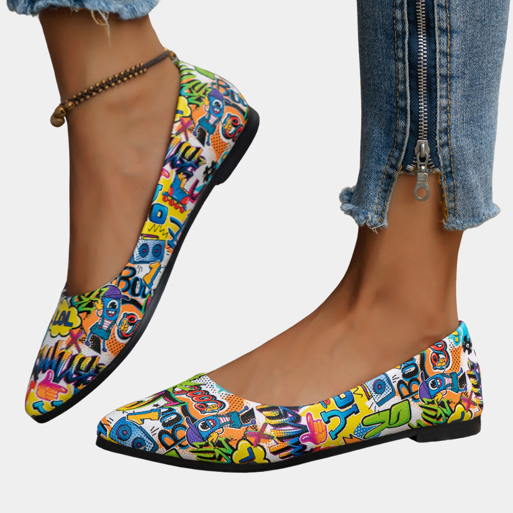 Stylish and vibrant women's flat shoes for a trendy look