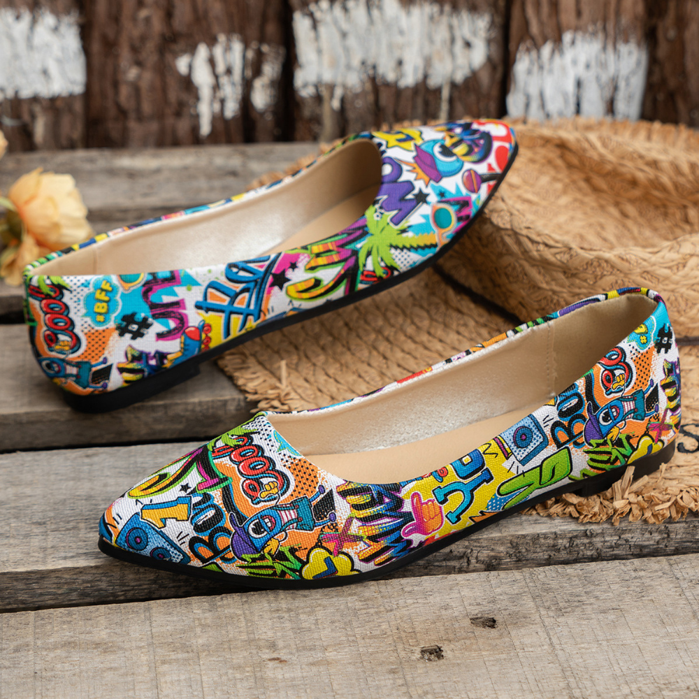 Stylish and vibrant women's flat shoes for a trendy look