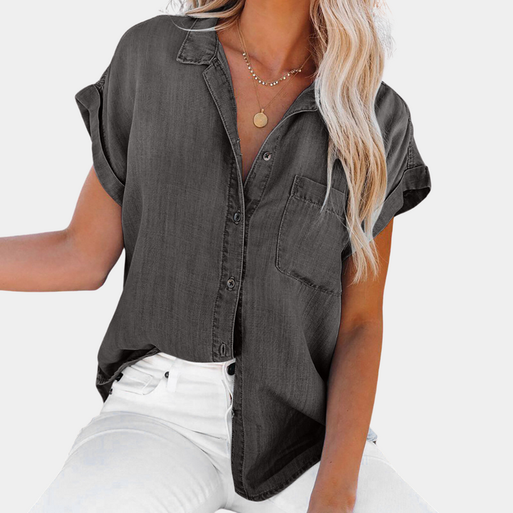 Shaloni - Elegant Casual Denim Blouse for Women