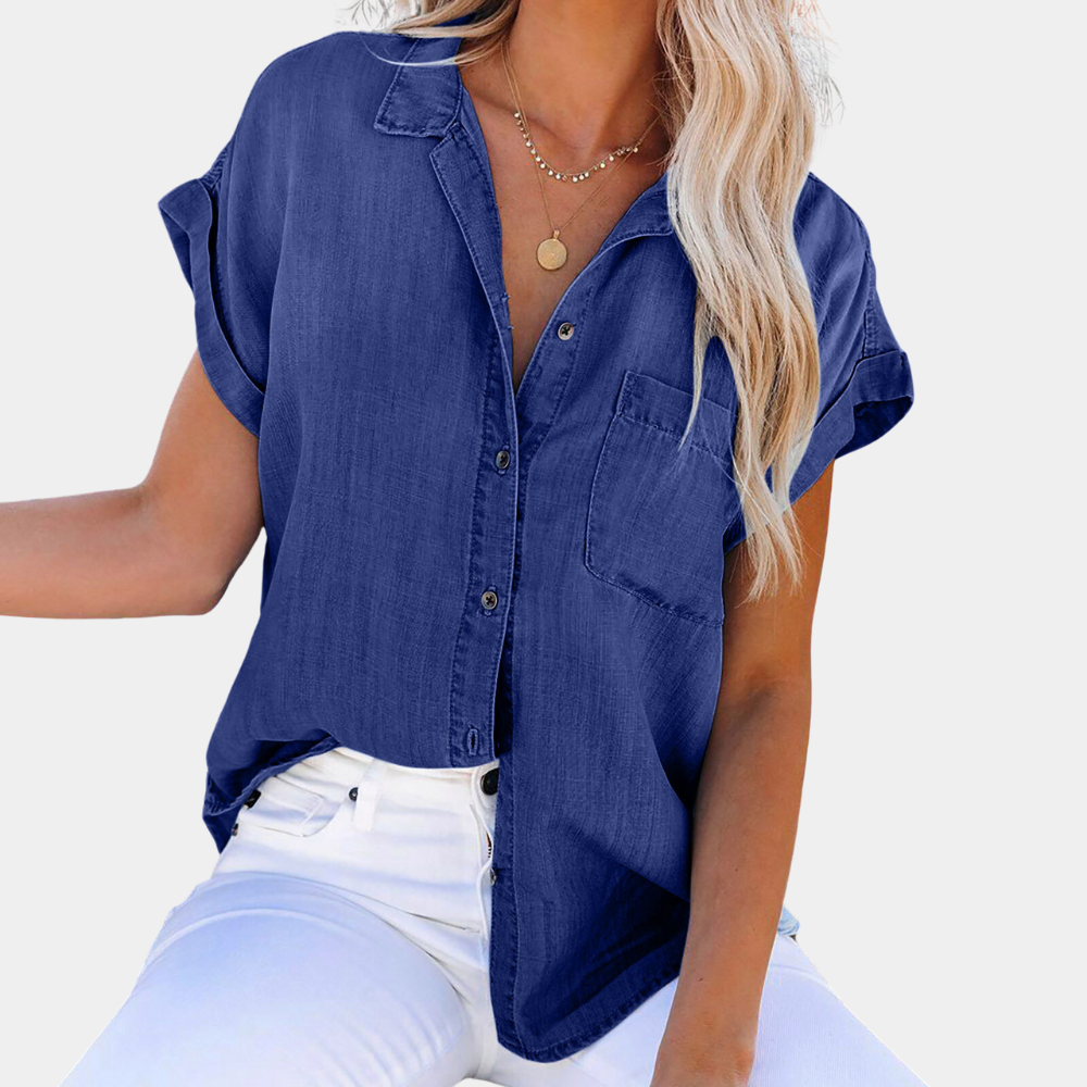 Shaloni - Elegant Casual Denim Blouse for Women