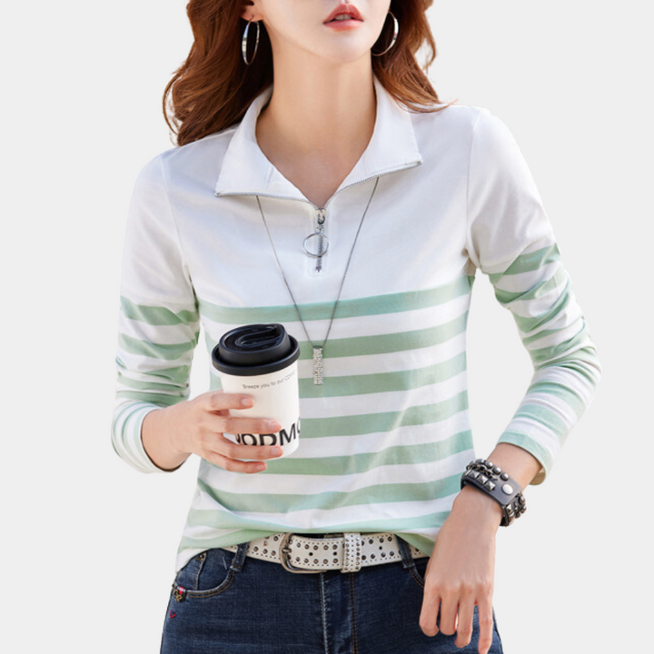 Fabiana - Stylish Striped Women's Casual Tee